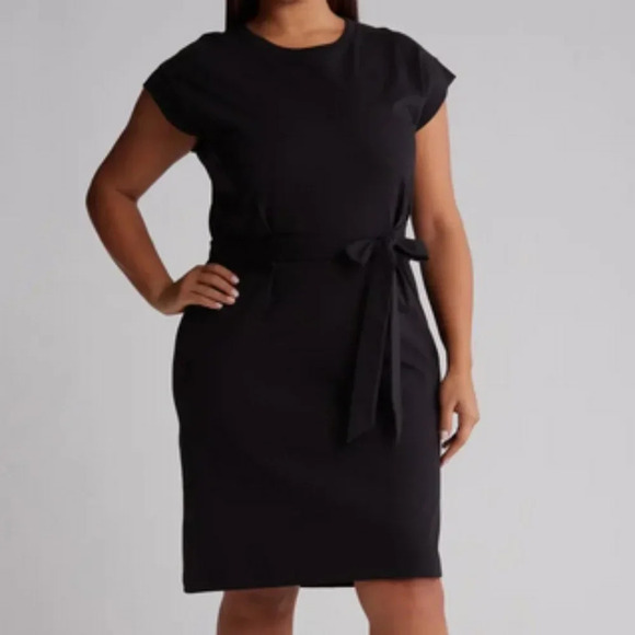 Vince Plus Size Tie Waist Cotton Dress in Black  Sz: 3X - Picture 1 of 10
